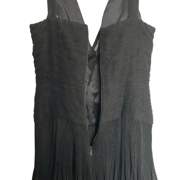 Vintage Y2K Elie Tahari Silk Micro Pleated Witchy Mini Dress Goth Black Size 4 - Picture 6 of 14
